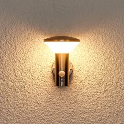 Lindby udendørs LED-væglampe Tiga, bevægelsessensor, IP44