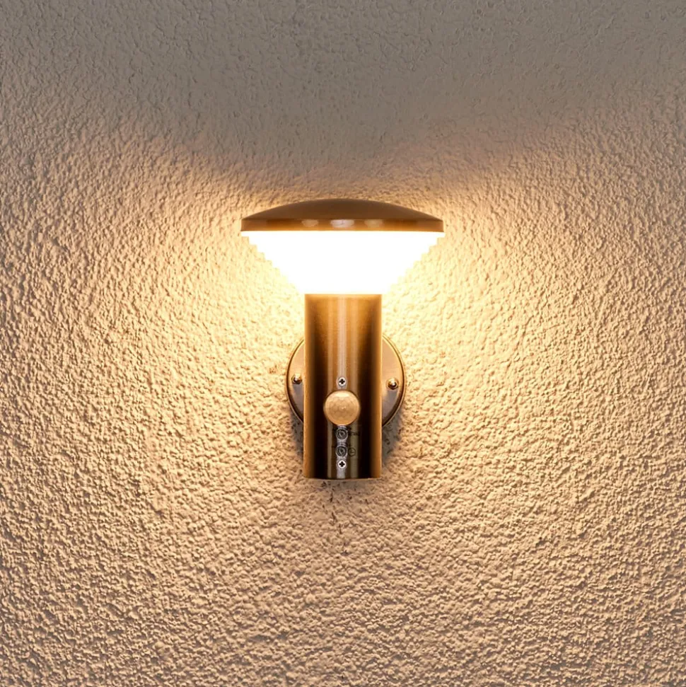 Lindby udendørs LED-væglampe Tiga, bevægelsessensor, IP44