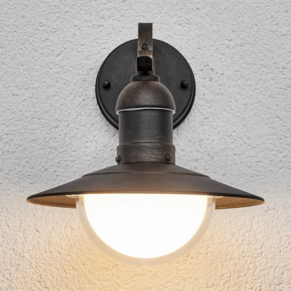 Lindby udendørs LED-væglampe Clea, bredde 24 cm, metal