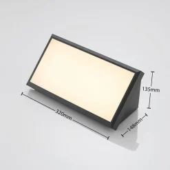 Lindby udendørs LED-væglampe Abby, sensor, IP65, mørkegrå