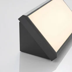 Lindby udendørs LED-væglampe Abby, sensor, IP65, mørkegrå