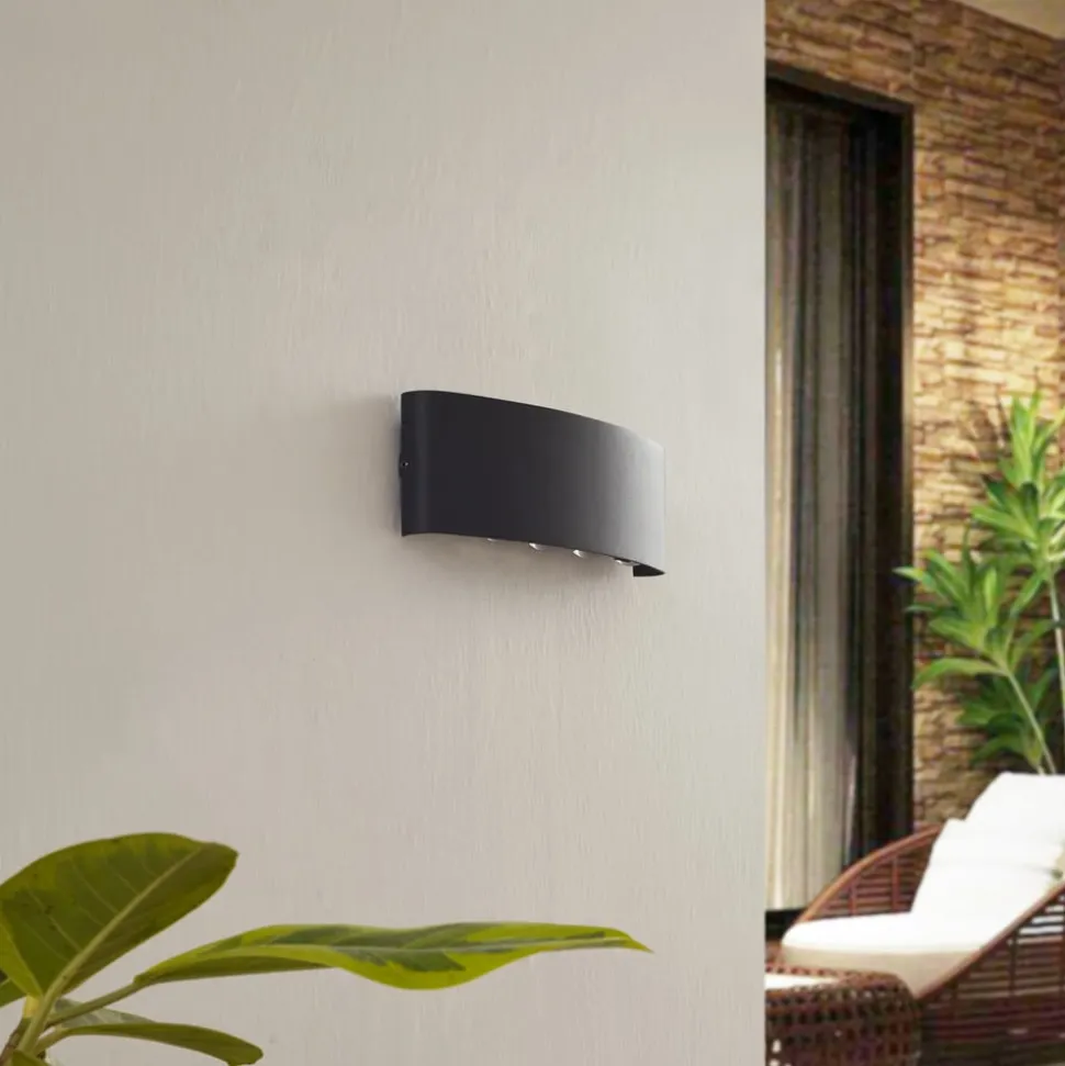 Lindby udendørs LED-væglampe Ithan, 5 lyskilder, antracit, metal