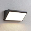 Lindby udendørs LED-væglampe Abby, grå, plast, IP65