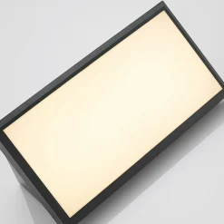 Lindby udendørs LED-væglampe Abby, grå, plast, IP65