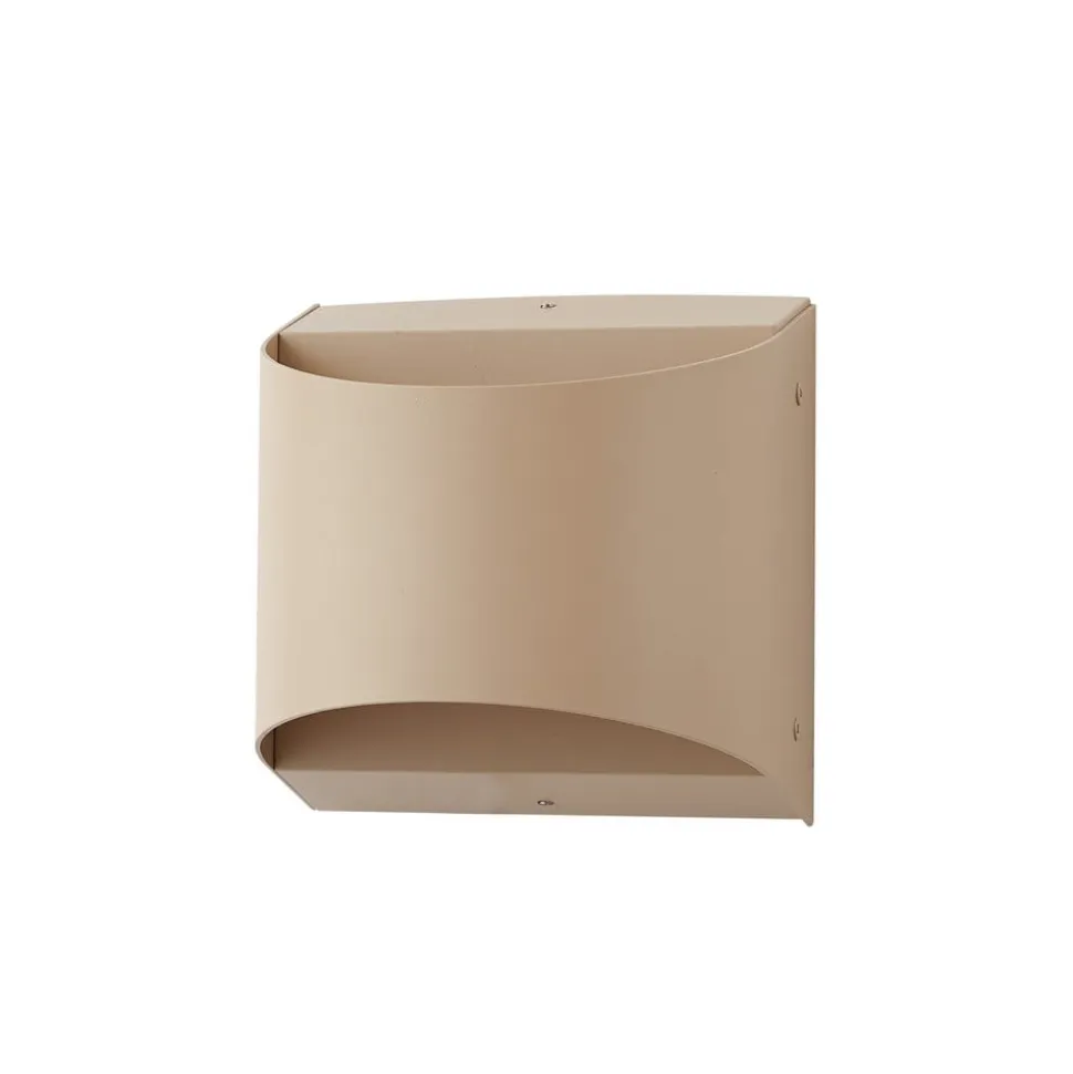 Lindby udendørs LED-væglampe Lenore, beige, metal, 13,5 cm
