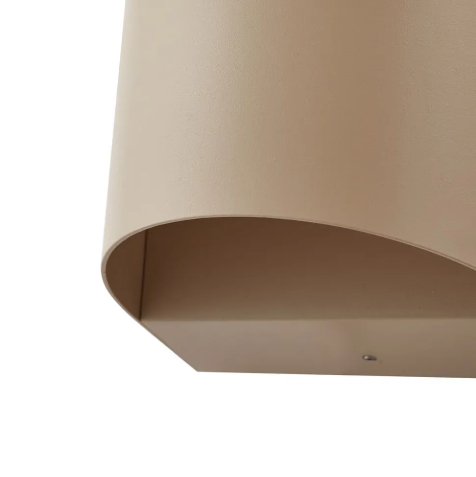 Lindby udendørs LED-væglampe Lenore, beige, metal, 13,5 cm