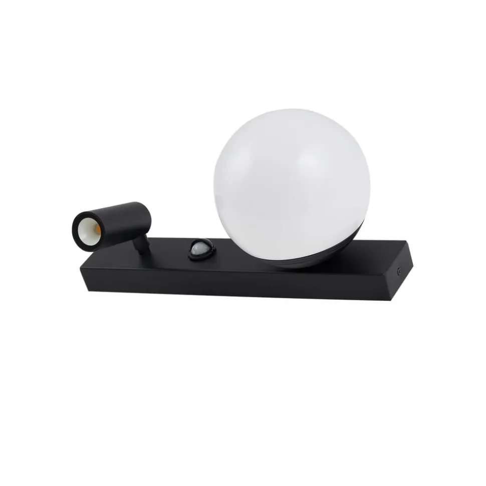 Lindby udendørs LED-væglampe Larcie, 35 cm, 2 lyskilder, aluminium, sensor