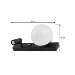 Lindby udendørs LED-væglampe Larcie, 35 cm, 2 lyskilder, aluminium, sensor
