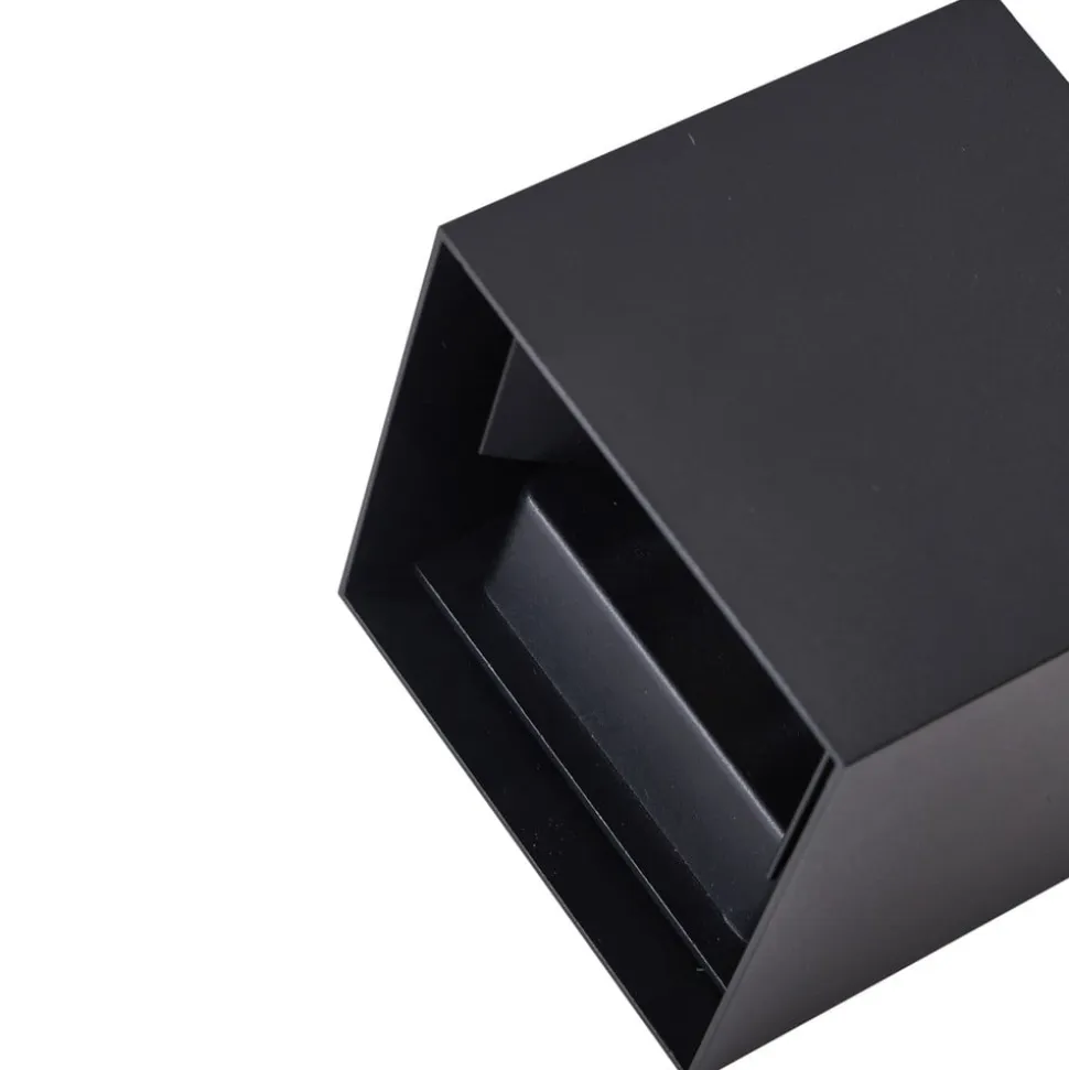 Lindby udendørs LED-væglampe Nivar, kantet, sort, IP54