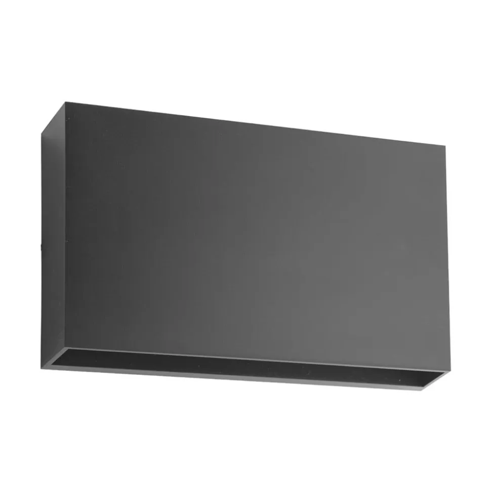 Lindby udendørs LED-væglampe Jarte, 20 cm, op/ned, grå, IP65