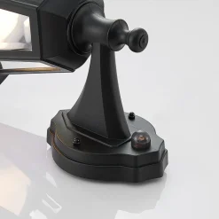 Lindby udendørs LED-væglampe Iavo, sensor, sort, lygte