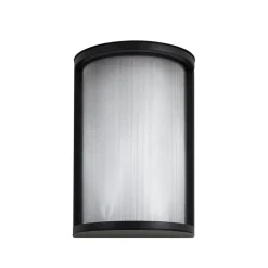 Lindby udendørs LED-væglampe Calvik, sort, riflet, IP44