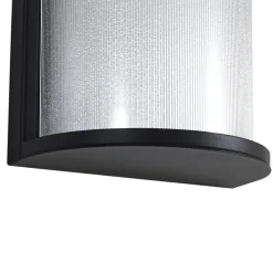 Lindby udendørs LED-væglampe Calvik, sort, riflet, IP44