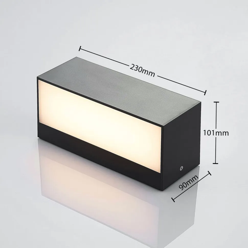 Lindby udendørs LED-væglampe Nienke, 23 cm, saltvandsresistent, IP65