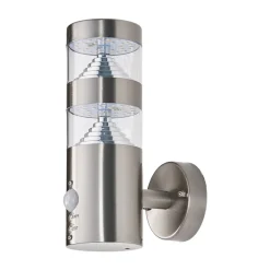Lindby udendørs LED-væglampe Lanea, 22 cm, stål, sensor