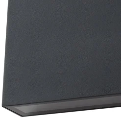 Lindby udendørs LED-væglampe Jarte, sort, metal, 17 cm, IP54