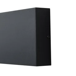 Lindby udendørs LED-væglampe Jarte, sort, metal, 17 cm, IP54