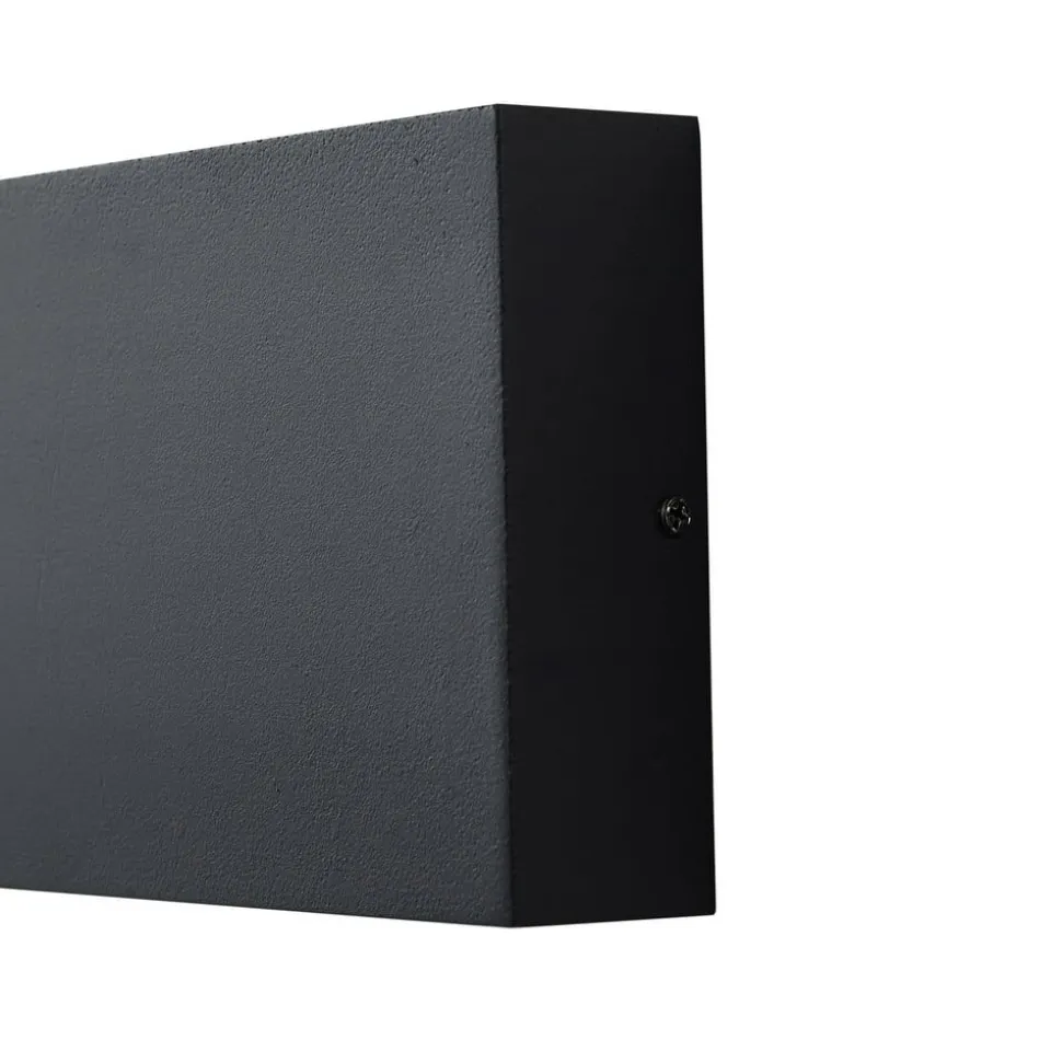 Lindby udendørs LED-væglampe Jarte, sort, metal, 17 cm, IP54