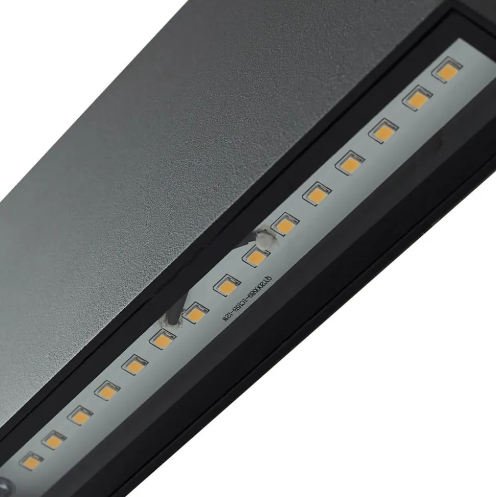 Lindby udendørs LED-væglampe Jarte, sort, metal, 17 cm, IP54