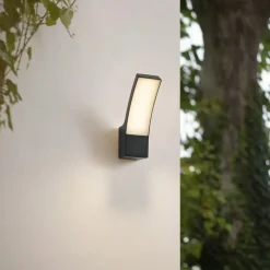 Lindby udendørs LED-væglampe Ilvita, antracit, metal, IP54
