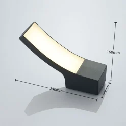 Lindby udendørs LED-væglampe Ilvita, antracit, metal, IP54