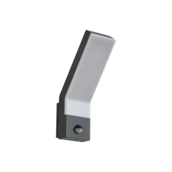 Lindby udendørs LED-væglampe Korvik, 26 cm, antracit, sensor