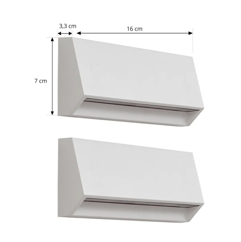 Lindby udendørs LED-væglampe Appeso, længde 22 cm, sæt med 2 stk