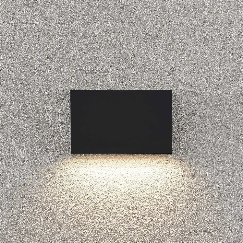 Lindby udendørs LED-væglampe Jarte, 20 cm, ned, grå, IP65