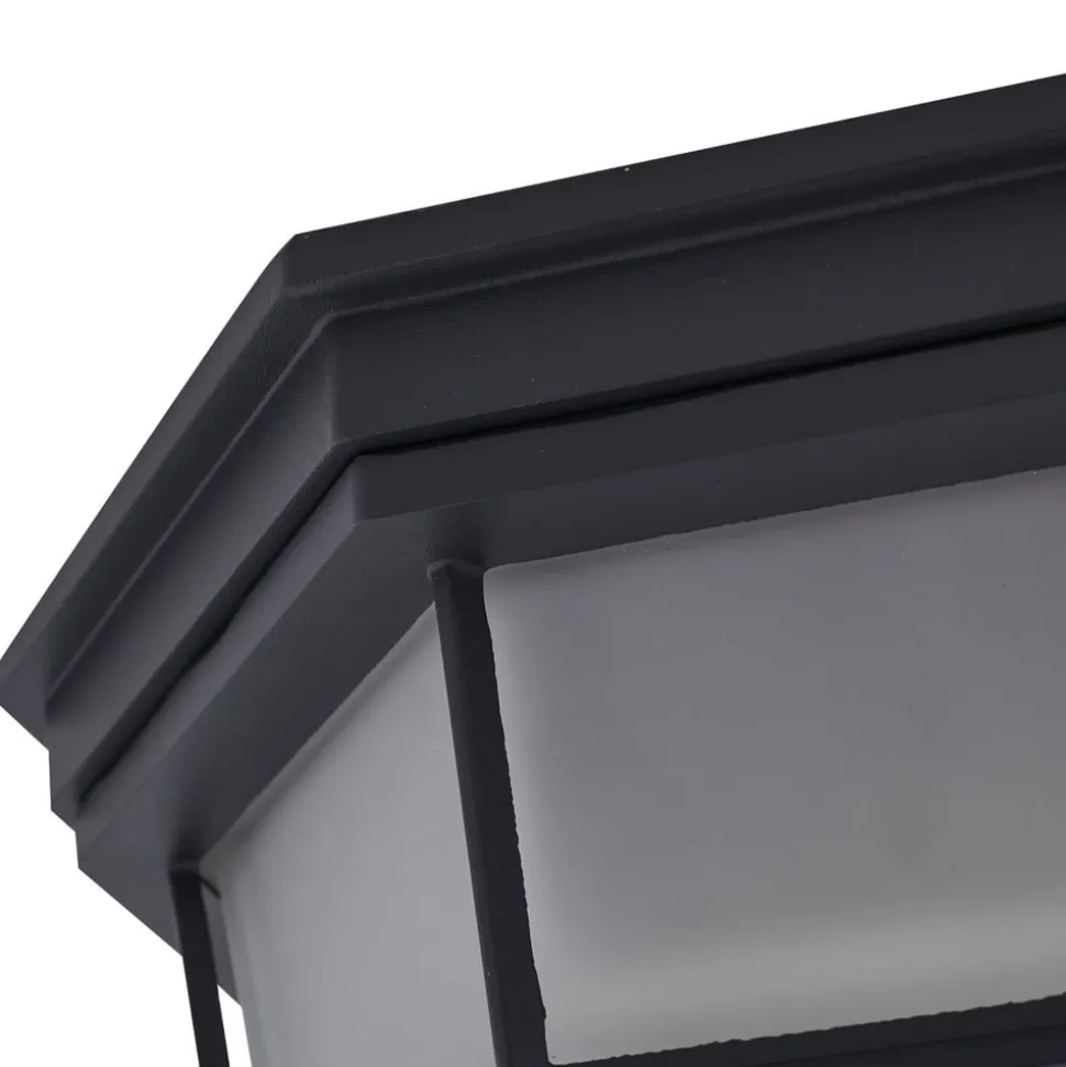 Lindby udendørs loftlampe Idril, antracit, metal, Ø 26,5 cm