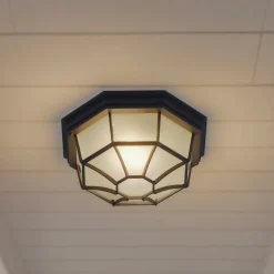 Lindby udendørs loftlampe Idril, antracit, metal, Ø 26,5 cm