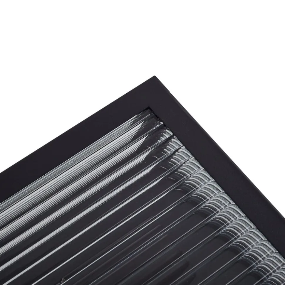 Lindby udendørs loftlampe Bolgar, sort, metal, glas
