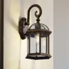 Lindby udendørs væglampe Adelisa, guld antik, aluminium, højde 39 cm
