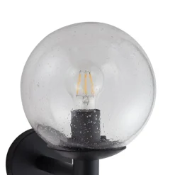Lindby udendørs væglampe Dangan, klar, glas, Ø 20 cm