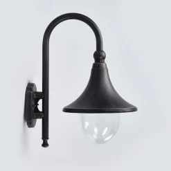 Lindby udendørs væglampe Daphne, antik sort, metal, E27