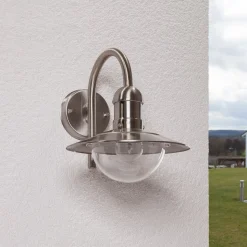 Lindby udendørs væglampe Damion, 30 cm, stål, E27, IP44