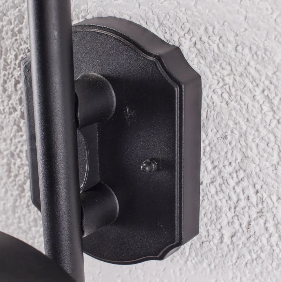 Lindby udendørs væglampe Daphne, sort, sensor, metal, E27