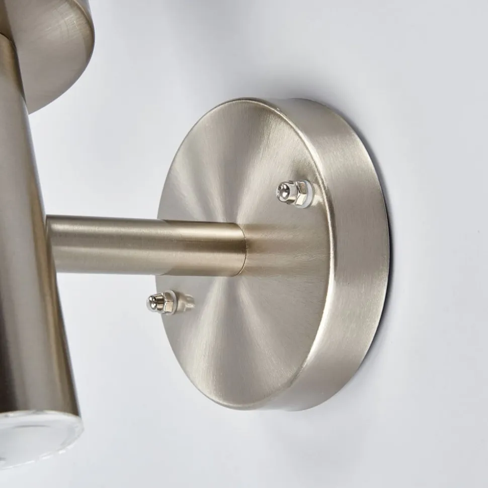 Lindby udendørs væglampe Djori, sensor, aluminiumsfarvet, E27