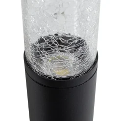 Lindby udendørs væglampe Gavros, sort, aluminium, sensor