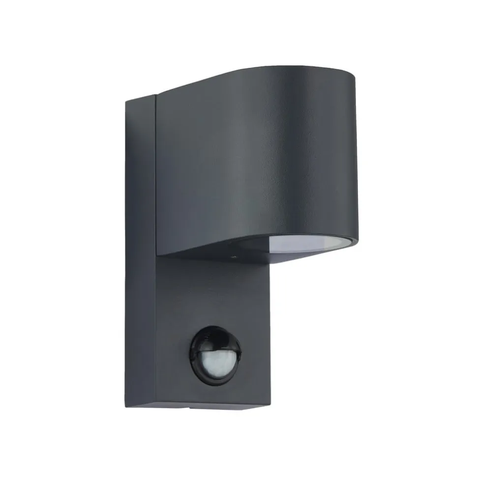 Lindby udendørs væglampe Gelso, aluminium, 15 cm, GU10, sensor