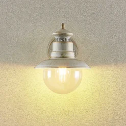 Lindby udendørs væglampe Gwendolyn, hvid antik, metal, 26 cm