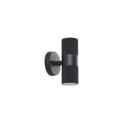 Lindby udendørs væglampe Jovane, sort, aluminium, 2 lyskilder
