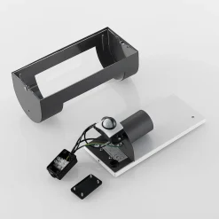Lindby udendørs væglampe Junias, 24 cm, antracit, sensor