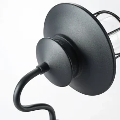 Lindby udendørs væglampe Kyan, højde 40 cm, sort, IP44, E27