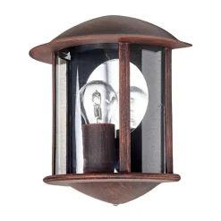 Lindby udendørs væglampe Maelis, rustbrun, metal, 27 cm, E27
