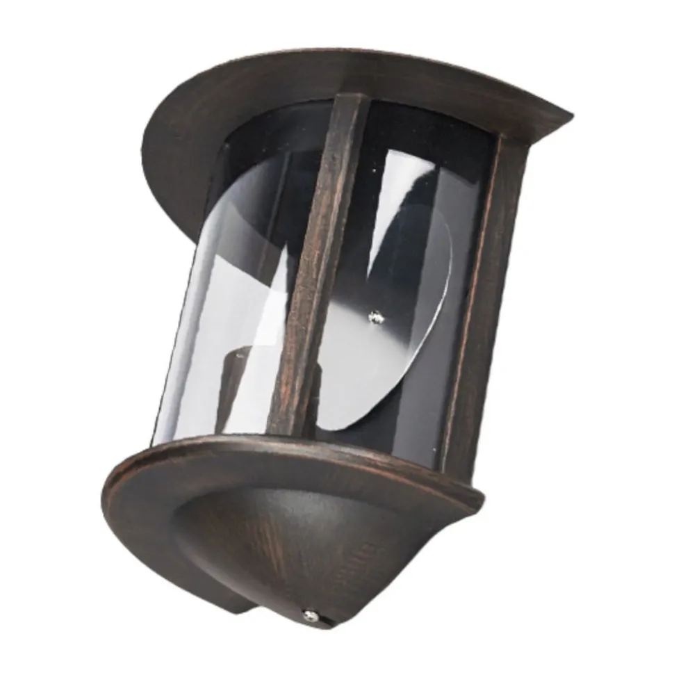 Lindby udendørs væglampe Maelis, rustbrun, metal, 27 cm, E27