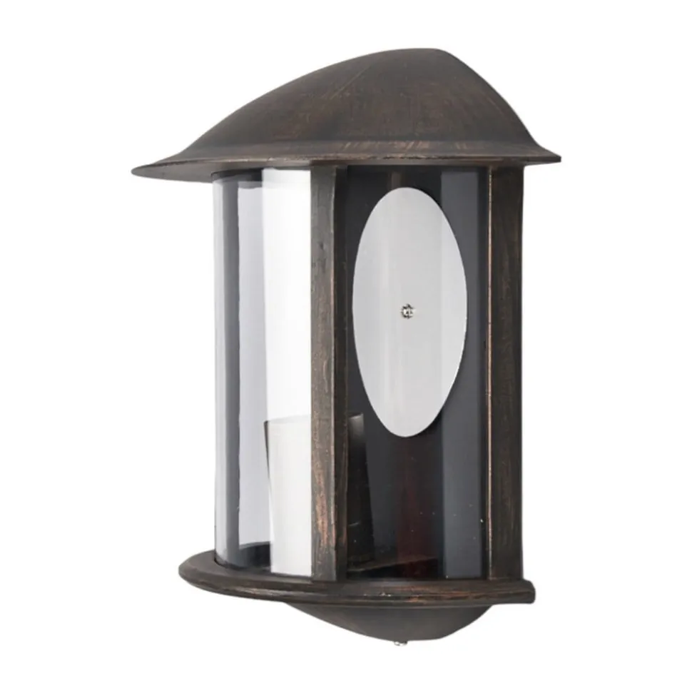 Lindby udendørs væglampe Maelis, rustbrun, metal, 27 cm, E27