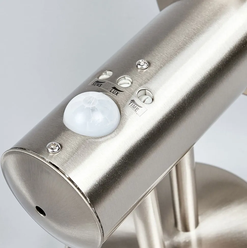 Lindby udendørs væglampe Nada, stål, glas, sensor, E27