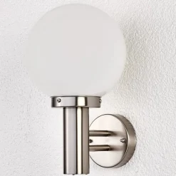 Lindby udendørs væglampe Nada, stål, glas, 32 cm høj, E27