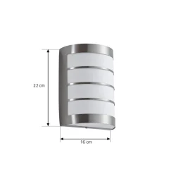 Lindby udendørs væglampe Noyan, 20 cm, stål, IP44, E27