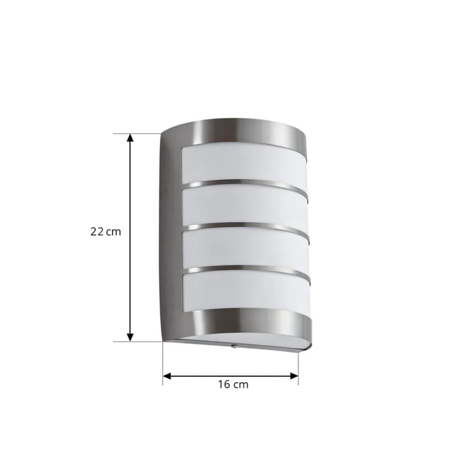 Lindby udendørs væglampe Noyan, 20 cm, stål, IP44, E27